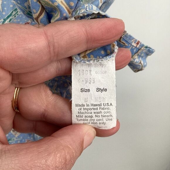 EUC Mens‎ Kahala Hawaiian Fishing Print Button Down - Medium - Picture 5 of 8